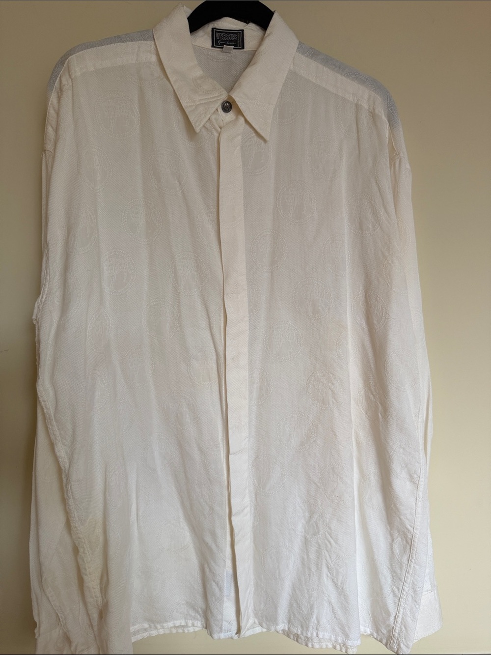 Versus Gianni Versace  Men's Jacquard Medallion Button-Down Shirt